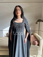 فستان سهرة اسود كريب