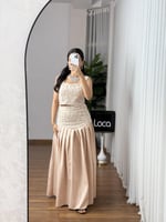 طقم تنوره وبلوزه بتطريز فخم من لوكا فاشن