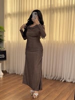 فستان سهره بني ناعم