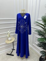 جلابية فضفاضه باللون النيلي