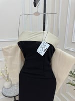 فستان اسود وبيج