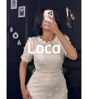 فستان ناعم طويل مع حزام فخم من لوكا فاشن