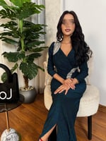 فستان سهره ماسك بلون تركوازي من لوكا فاشن