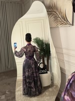 فستان ناعم مشحر من قطعتين