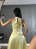 فستان سهره راقي وناعم لونين بقصه دبل كلوش