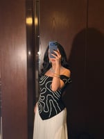 فستان سهرة راقي طويل بكورسيه مطرز باللون الأبيض وا...