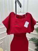 فستان احمر كلوش