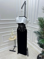 فستان سهره جوخ مطرز اسود