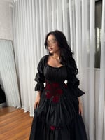 فستان سهره ميدي بلون اسود ملكي من لوكا فاشن