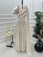 فستان سهره باللون البيج