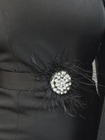 فستان قماش ناعم بلون اسود من لوكا فاشن