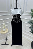 فستان سهره جوخ مطرز اسود