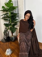 فستان سهره فخم مطرز باللون الموكا