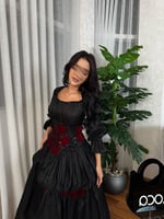 فستان سهره ميدي بلون اسود ملكي من لوكا فاشن