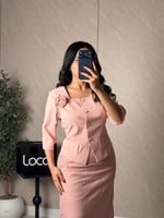 طقم ناعم بلون وردي