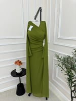 فستان زيتي ناعم