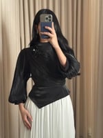 فستان ناعم ابيض واسود