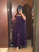 فستان سهرة ارجواني لامع طويل من لوكا