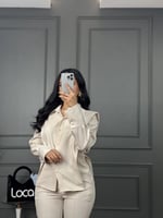 طقم العيد باكمام طويله باللون اوف وايت من لوكا فاش...