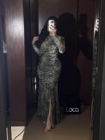 فستان سهرة طويل بأكمام طويلة راقي