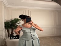 طقم ناعم بلون سماوي