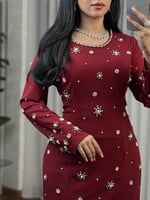 فستان عودي لولو وكرستال