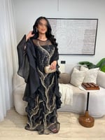 جلابية كويتية أنيقة باللون الأسود للتسوق عبر الإنت...