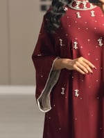 جلابية ناعمة فضفاضة لون عنابي