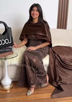 فستان سهره فخم بلون الموكا من لوكا فاشن