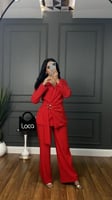 طقم رسمي باكمام طويله باللون الاحمر من لوكا فاشن