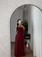 فستان سهره راقي وانيق بلون عودي من لوكا فاشن