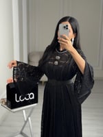 فستان سهره ناعم بلونين اسود وعودي