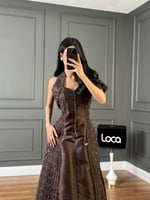 فستان سهره بني