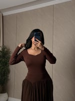 فستان ناعم باكمام