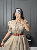 فستان العيد بتطريز فخم وحزام من لوكا فاشن