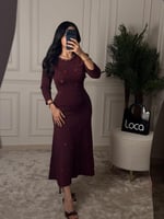 فستان انيق بلون عودي