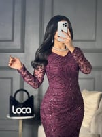 فستان سهره مطرز باكمام