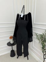 جمبسوت اسود مع شال مخمل