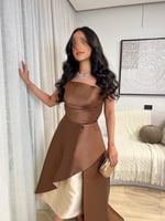 فستان بني غامق