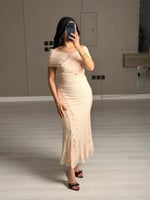 فستان ناعم لون لحمي