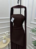 فستان ناعم بلون الموكا موس