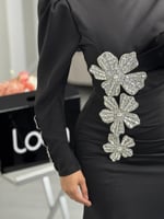 فستان سهره اسود باكمام