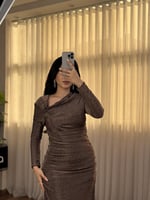 فستان سهره بني ناعم