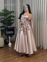 فستان سهره مطرز بتصنيم ناعم