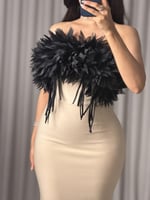 فستان بيج اسود بريش اسود