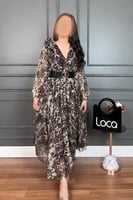 فستان ناعم ميد برنت مميز من لوكا فاشن