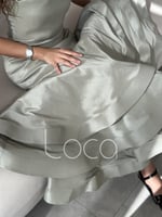 فستان اخضر ريفي ميدي