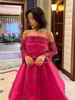 فستان فوشي انيق بطبقات