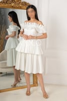 فستان ناعم بليسيه طبقات السن المحير