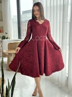 فستان ميدي انيق بأكمام واسعة